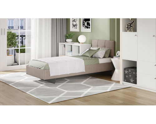 Кровать без ПМ «Элис» 80*200 Тип 1 (без подъемного механизма), Велюр ultra cashmere