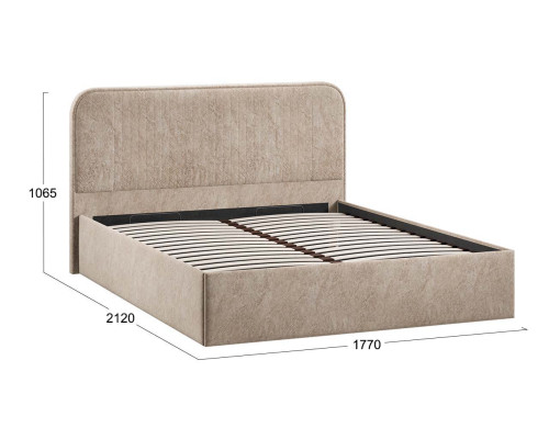 Кровать с ПМ «Тиффани» 160 тип 1 (с подъемным механизмом), микровелюр Wellmart Dark Beige Кровать с ПМ «Тиффани» 160 тип 1 (с подъемным механизмом), микровелюр Wellmart Dark Beige