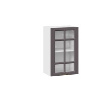 Шкаф навесной 450 c одной дверью со стеклом «Лина», Белый, Графит
