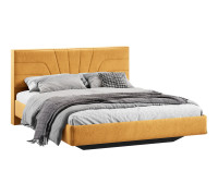 Кровать без ПМ «Пандора» 160 Тип 1 (без подъемного механизма), Микровелюр Wellmart Yellow