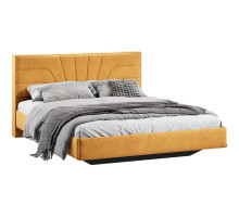 Кровать без ПМ «Пандора» 160 Тип 1 (без подъемного механизма), Микровелюр Wellmart Yellow