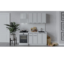 Кухонный гарнитур «Белладжио» длиной 120 см, белый, фон белый