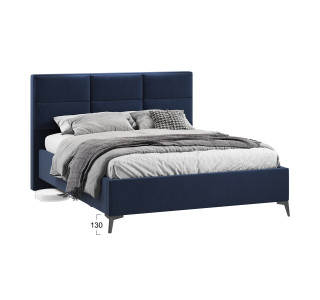 Кровать без ПМ «Делана» 160 (без подъемного механизма), Микровелюр Wellmart Blue