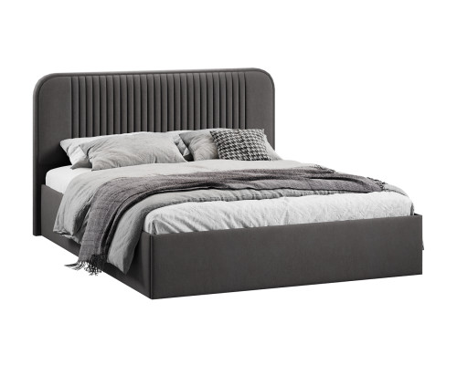 Кровать с ПМ «Тиффани» 1600 тип 1 с заглушиной, велюр графит