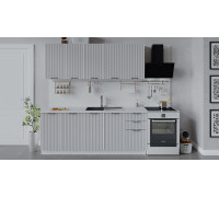 Кухонный гарнитур «Кимберли» длиной 200 см, Белый, Сноу