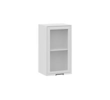 Шкаф навесной 400 c одной дверью со стеклом «Белладжио», Белый, Фон белый