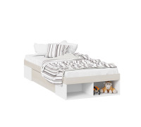 Кровать с ящиком «Сканди», дуб гарден, белая