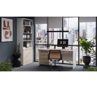 Стандартный набор офисной мебели «Успех-2», дуб сонома, белый