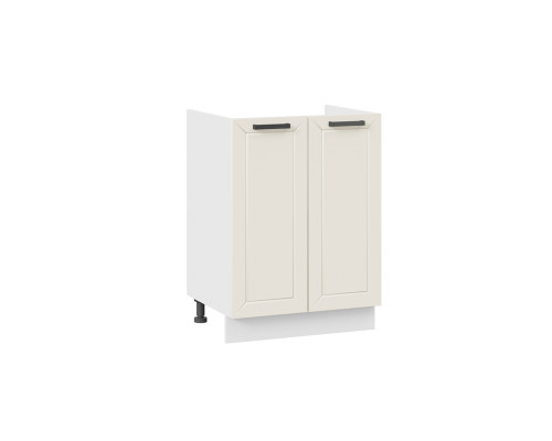 Шкаф напольный с двумя дверями (под накладную мойку) «Лорас»,Белый/Холст брюле