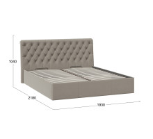 Кровать с ПМ «Скарлет» тип 1,1800 (с подъемным механизмом) без заглушины, велюр мокко темный