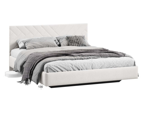 Кровать без ПМ «Кевия» 160 Тип 1 (без подъемного механизма), велюр светлый