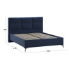 Кровать без ПМ «Делана» 160 (без подъемного механизма), Микровелюр Wellmart Blue