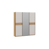Шкаф-купе 2092 с 2 глухими и 1 зеркальной дверями «Оскар Скания», ручка черная, дуб крафт золотой, кашемир, дуб тортугга