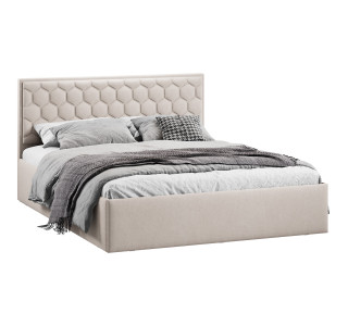 Кровать без ПМ «Порто» 140 (без подъемного механизма), велюр мокко светлый