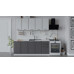 Кухонный гарнитур «Белладжио» длиной 200 см,белый, фон белый, софт графит