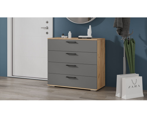 Комод «Нео», дуб крафт золотой, серый графит