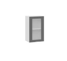 Шкаф навесной 450 c одной дверью со стеклом «Кимберли», Белый, Титан