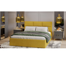 Спальный гарнитур «Стелла» №4, золото розовое, серый вулкан, фон серый, экомех Barni Curcuma