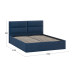 Кровать с ПМ «Глосс» Тип 1,1600 (с подъемным механизмом),микровелюр Wellmart Blue