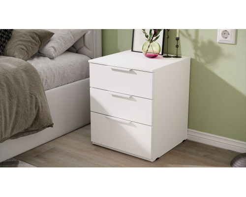 Тумба прикроватная «Порто», Белый Жемчуг, Белый софт