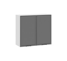Шкаф навесной 800 c двумя дверями «Белладжио», Белый, Софт графит