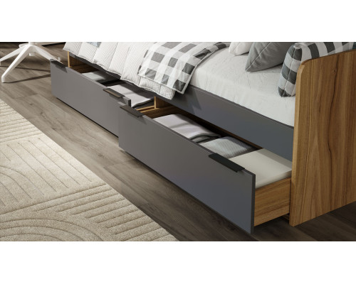 Кровать «Порто» 800, яблоня беллуно, графит софт