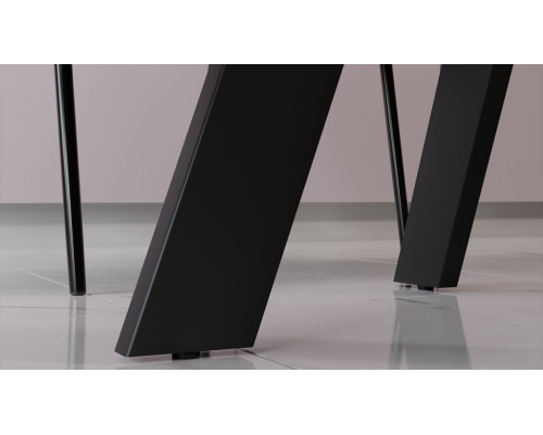 Стол обеденный «Бронкс» тип 1,черный муар, керамика матовая черный мрамор