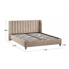 Кровать с ПМ «Шанель» 160 (с подъемным механизмом), Микровелюр Wellmart Dark Beige