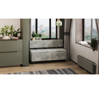 Скамья прямая «Брайтон» (1300 мм), Венге Цаво, Wellmart Silver