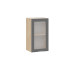 Шкаф навесной 400 c одной дверью со стеклом «Кимберли», Дуб Крафт золотой, Титан