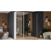Шкаф-купе 2092 с 3 зеркальными дверями «Оскар», ручка белая, белый снег