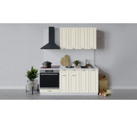 Кухонный гарнитур «Лина» длиной 180 см со шкафом НБ, Белый, Крем