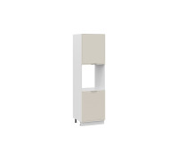 Шкаф-пенал под бытовую технику с двумя дверями «Белладжио»,белый, софт панакота