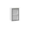 Шкаф навесной 450 c одной дверью со стеклом «Бьянка», Белый, Дуб серый