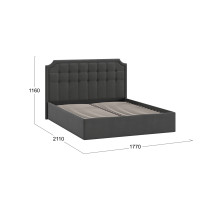 Кровать без ПМ «Анабель» Тип 1 (без подъемного механизма), велюр графит