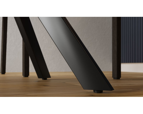 Стол обеденный «Эрвин» Тип 1, черный муар, керамика матовая черный мрамор