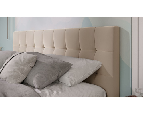 Кровать с ПМ «Эмма», 180, велюр Confetti Cream (с подъемным механизмом) с заглушиной