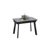 Стол обеденный «Джойс» Тип 1, черный муар, керамика матовая серый мрамор