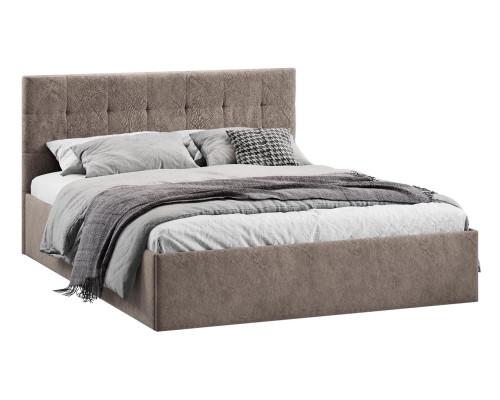 Кровать без ПМ «Джоли» 160 тип 1 (без подъемного механизма), микровелюр Wellmart Latte Кровать без ПМ «Джоли» 160 тип 1 (без подъемного механизма), микровелюр Wellmart Latte
