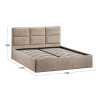 Кровать с ПМ «Стелла» 140 Тип 1 (с подъемным механизмом), микровелюр Wellmart Dark Beige