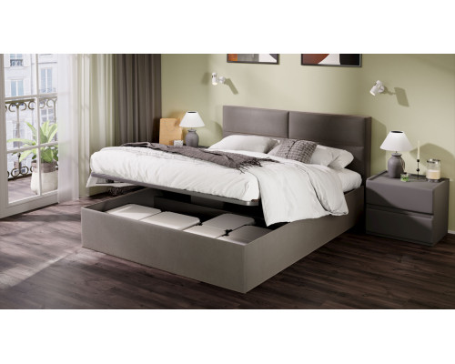 Кровать с ПМ «Глосс», 1600 (с подъемным механизмом), велюр мокко темный