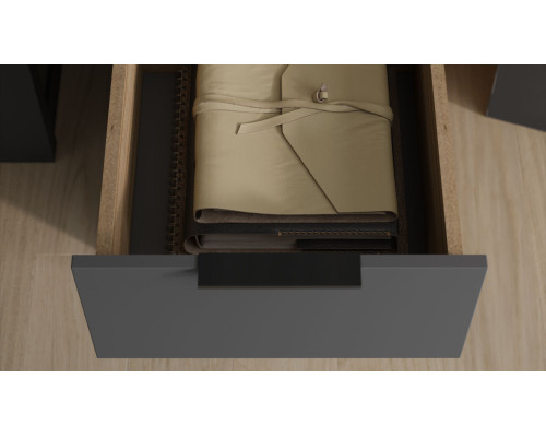 Стол письменный с тумбой универсальной «Порто», Яблоня Беллуно, Графит софт