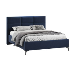 Кровать с ПМ «Делана», 160, микровелюр Wellmart Blue   (с подъемным механизмом)
