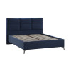 Кровать без ПМ «Делана» 160 (без подъемного механизма), Микровелюр Wellmart Blue