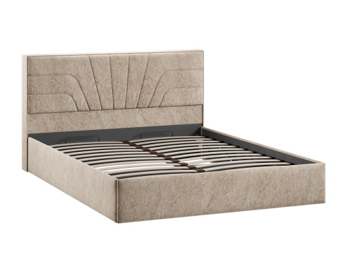 Кровать с ПМ «Пандора» 160 Тип 1 (с подъемным механизмом), Микровелюр Wellmart Dark Beige