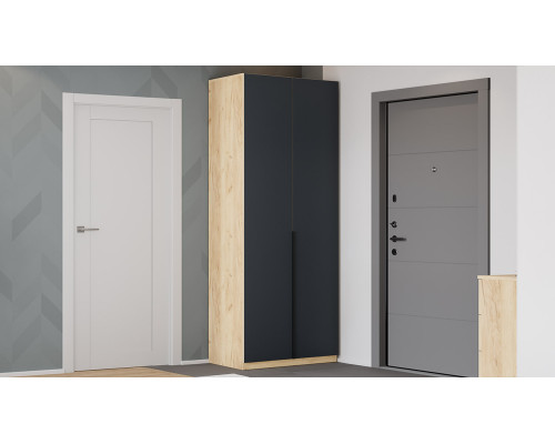 Шкаф для одежды «Джоли» 900, дуб крафт золотой, графит матовый