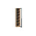 Шкаф для белья (366) с 1 дверью со стеклом  «Порто», Яблоня Беллуно/Графит/Стекло сатин черное