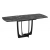 Стол обеденный «Орфей», Черный муар, Стекло глянцевое черный мрамор