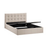 Кровать с ПМ «Эмма», 140 (с подъемным механизмом) с заглушиной, Велюр Confetti Cream