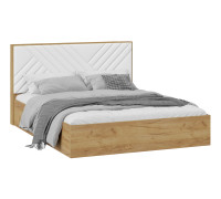 Кровать с ПМ «Хилтон» тип 1 (с подъемным механизмом) без заглушины, дуб крафт золотой, белый